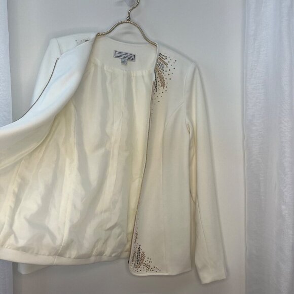 George Simonton Jeweled Full Zip Jacket Dressy Evening Jacket Size 6 Ladies - Picture 5 of 7
